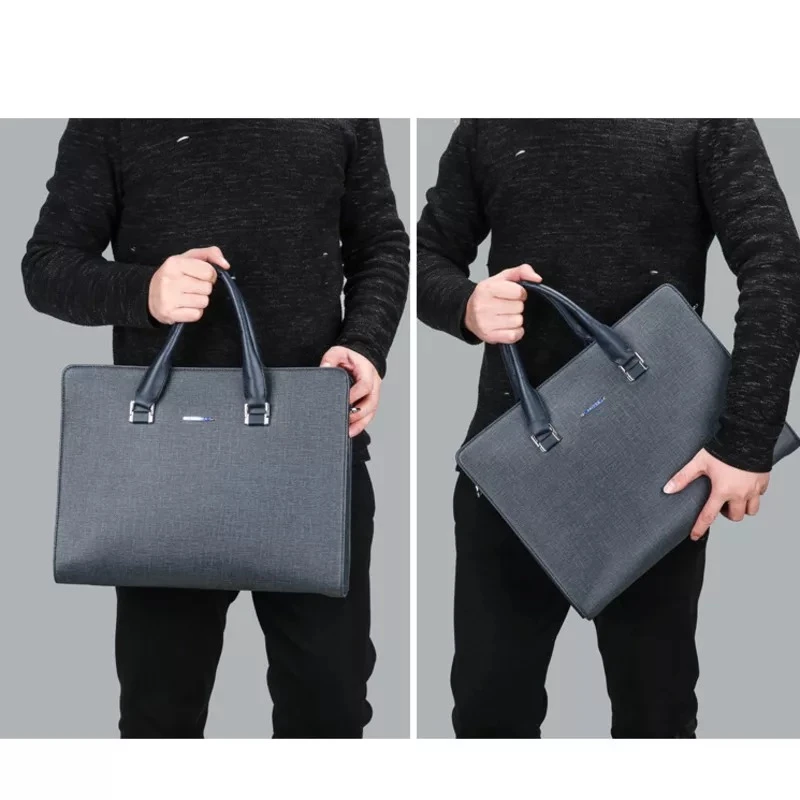 New Men's Business Laptop Bag Travel Portable Briefcase PU Leather Male Shoulder Diagonal Computer Bags Male Handbag