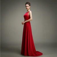 mansa elegant red long evening dress crystal beaded a line chiffon formal prom evening dresses vestidos de festa vestido longo