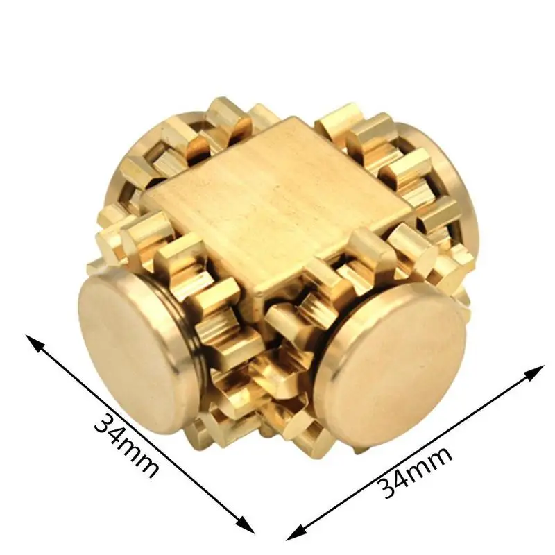

Montessori Finger Mechanical Gyro Adult Decompression Toy Brass Gear Cube Gyro Fingertip Linkage