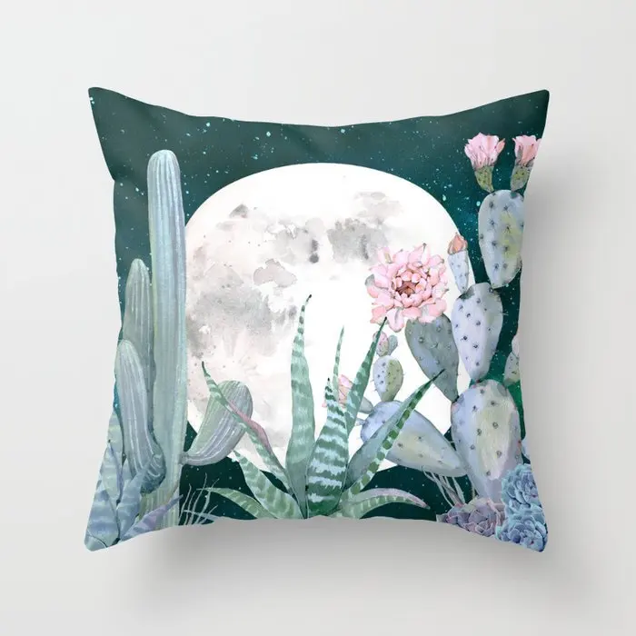 

Popular Plant Fleshy Polyester Pillow Cover Home Sofa Cushion Case Bed Pillow Cover Home Decor Car Cushion Cover Cute