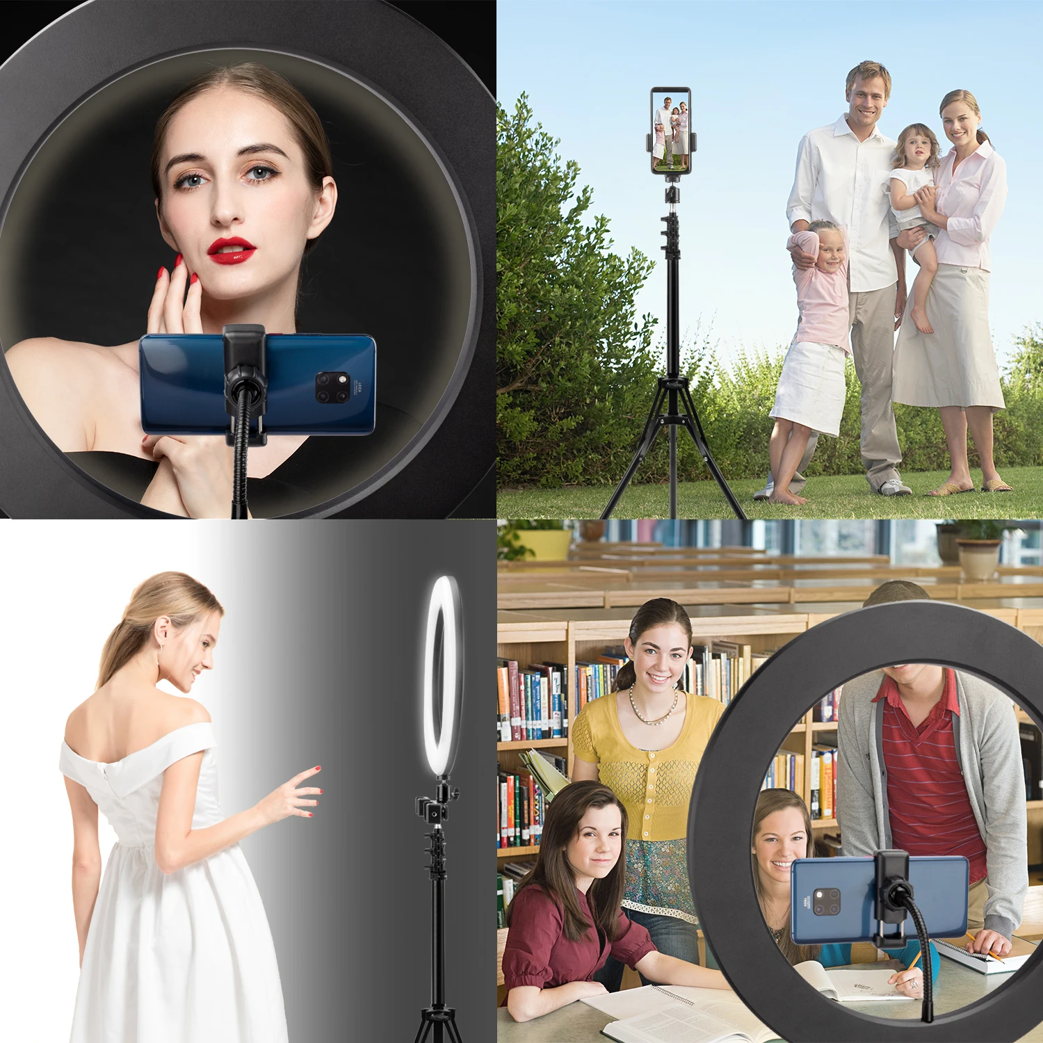 

Dimmable 26cm LED Ring Light with Tripod / Remote control / Bag ,Photography Ringlight Selfie Light Ring Lamp for Tiktok Youtube