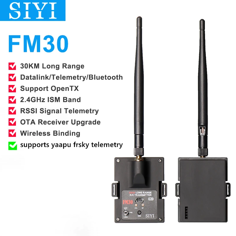 Радиомодуль SIYI FM30 2 4 ГГц 30 км Дальняя передача данных Телеметрия Bluetooth с FR