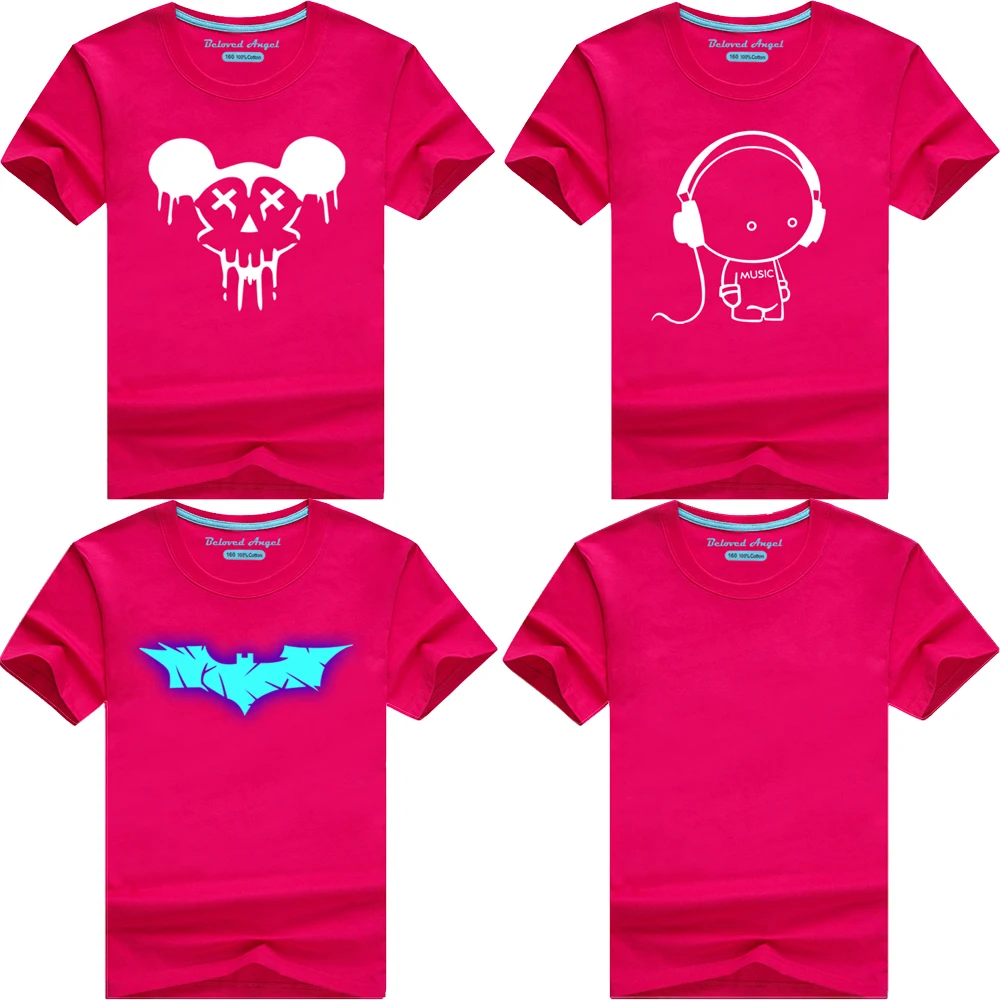 

Детская светящаяся футболка с 3D рисунком, забавная футболка с коротким рукавом в стиле Харадзюку для мальчиков и девочек, топы, хлопковая од...