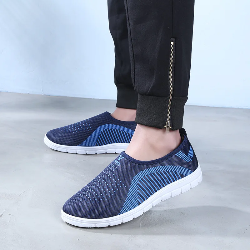 Женские сетчатые туфли на плоской подошве Лоскутные слипоны Хлопковая