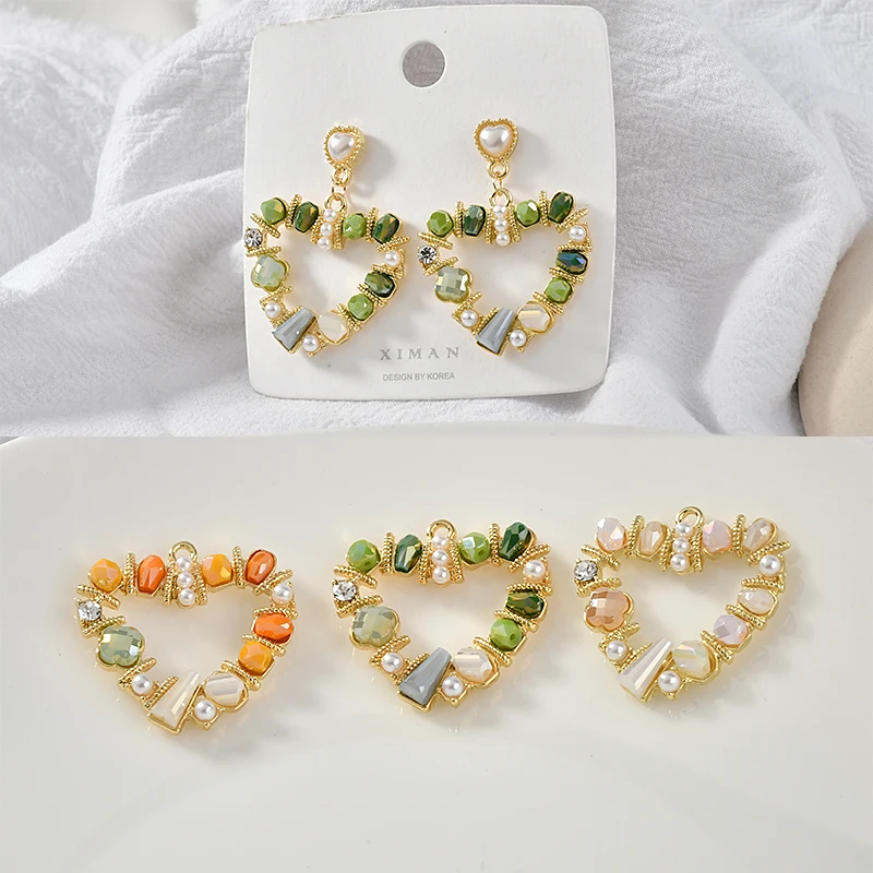 Высокое качество кристалл жемчужное сердце прекрасные серебряные игольчатые