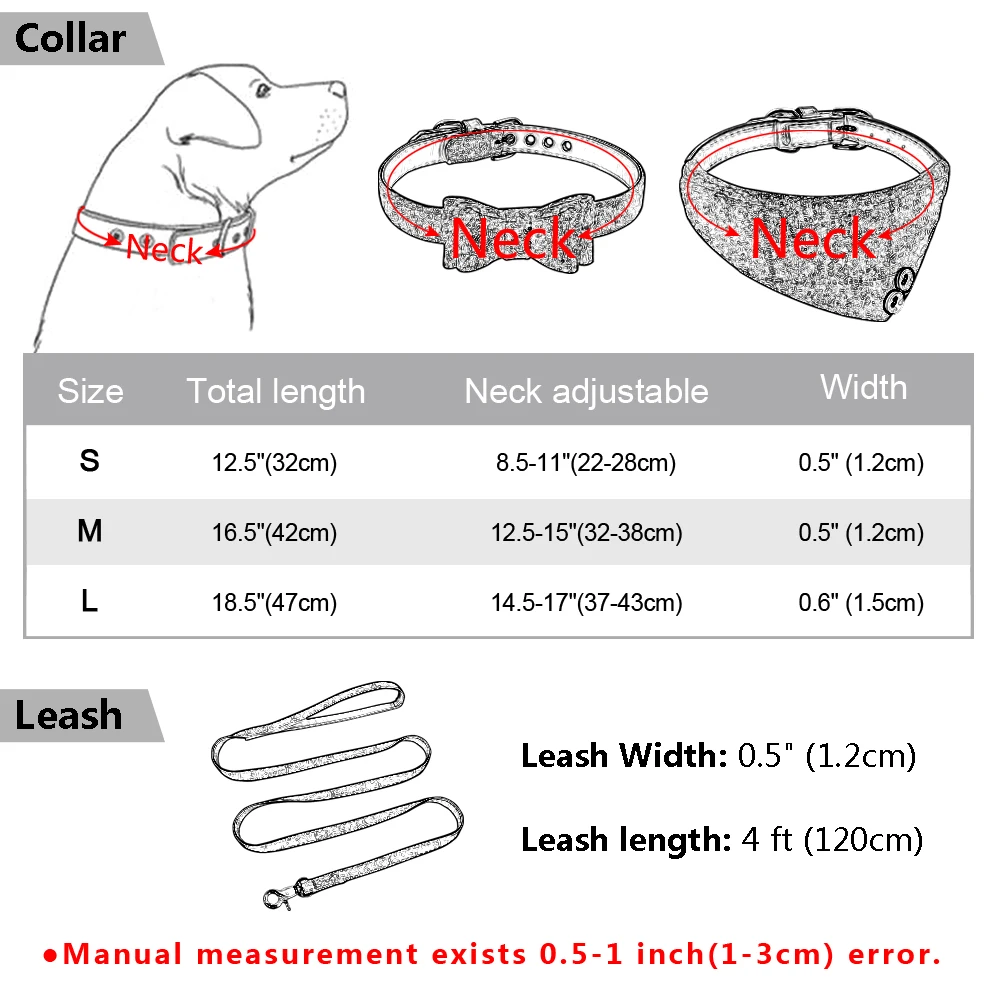 Регулируемый ошейник для щенка из мягкой искусственной замши с бантом 3 шт./компл.