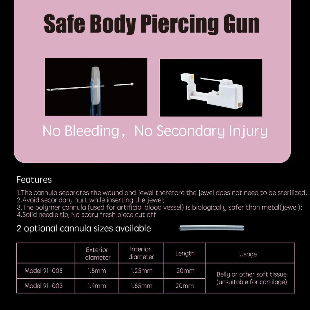 14G 16G Disposable Ear Piercing Unit Cartilage Nipple Belly Helix Gun NO PAIN Piercer Tool Machine Kit Stud Jewelry | Украшения и
