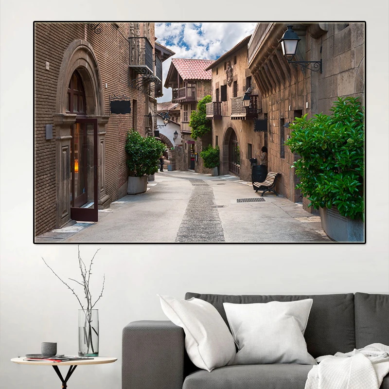 Парусиновая печать испанская архитектурная Ландшафтная живопись Альгамбра
