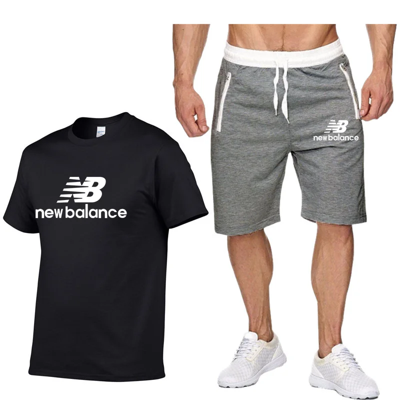 

Men's Sets 2 Piece T Shirt Sweatpants Track Suit Shorts Jogger Sets Casual Tracksuit Men Sportswear Set Brand Clothing