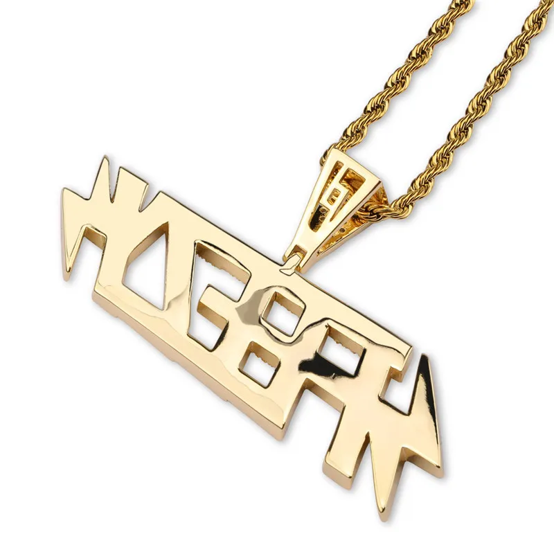 

Lucky Sonny Custom Letter Lightening Pendant Necklace for Men Gold Filled Hip Hop Bling CZ Iced Alphabet Pendant Jewelry N02