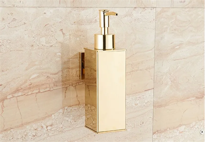 Liquid Soap Dispenser Hand Kitchen Sink Soap Container 304 Stainless Steel Gold Bathroom Shampoo Holder Wall Mounted Bottle