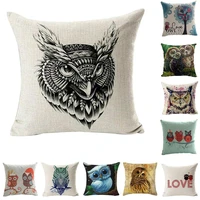 simple fashion throw pillow cases cafe pillow cover home pillowcase owl linen printed pillowcase love bed pillows