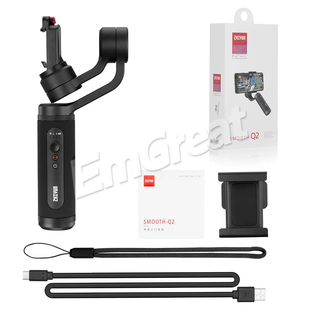 Zhiyun Smooth 4 Q2 3-осевой портативный смартфон сотовый телефон видеокамеры Стабилизатор для iPhone 11 Pro Max XS XR X 8P 8 samsung S9 S8 и экшн Камера