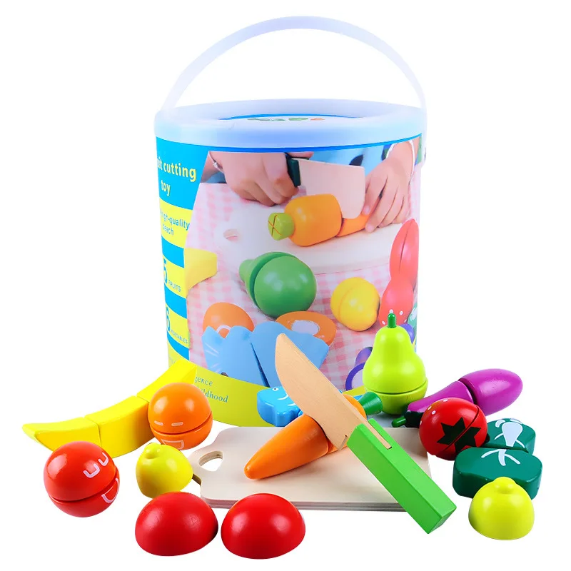 Набор деревянных игрушек на липучке для фруктов и овощей | Игрушки хобби