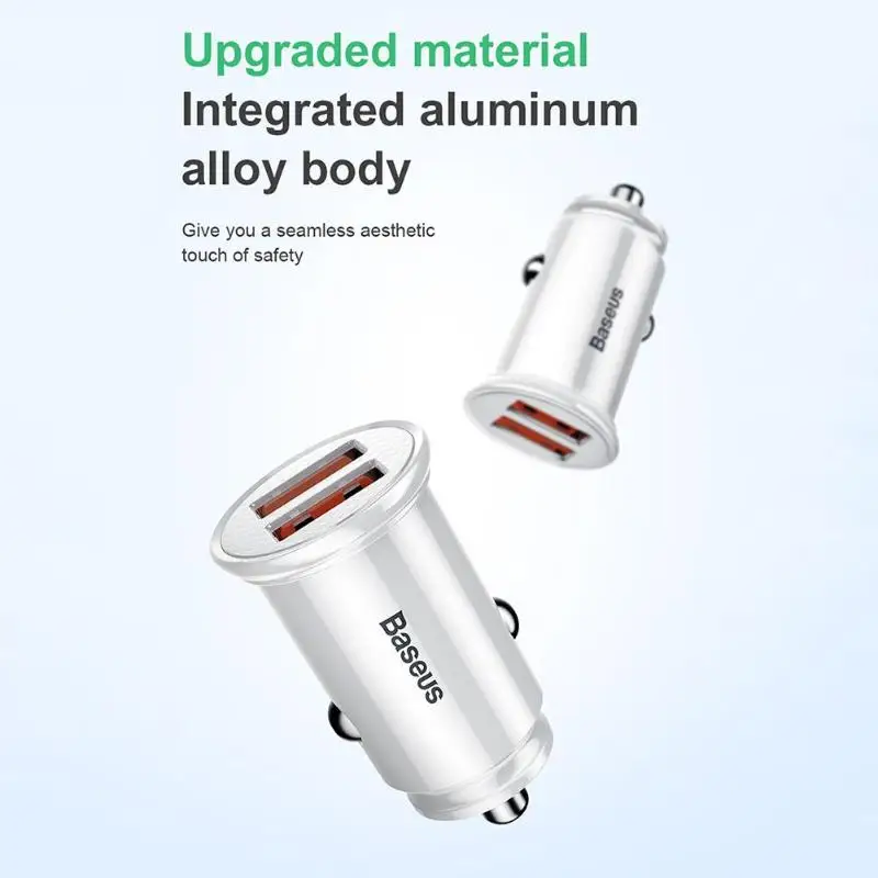 Baseus BS-C16Q1 Dual USB быстрая зарядка 3,0 Мобильный телефон 30 Вт 2 порта USB Автомобильное зарядное устройство для samsung Note 9 Xiaomi Mi 9 huawei