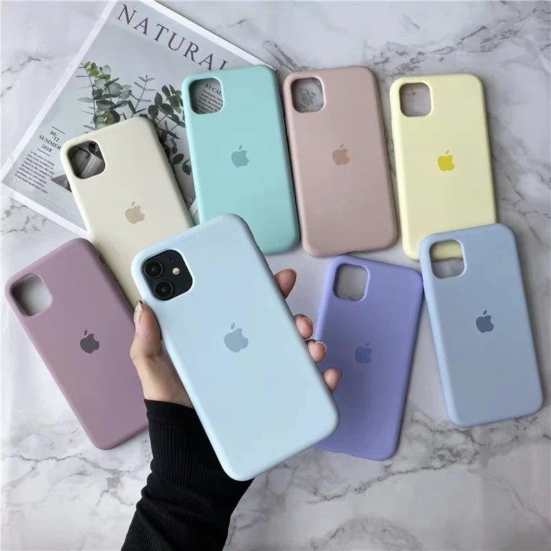 Чехол из жидкого силикона для Apple iPhone 12 11 Pro Max X XS XR XSMAX, телефон 6 7 8 плюс, с логотипом, оригинальный официальный.