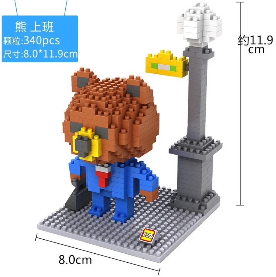 Loz милый мини маленький медведь микро алмазные строительные блоки для гольфа