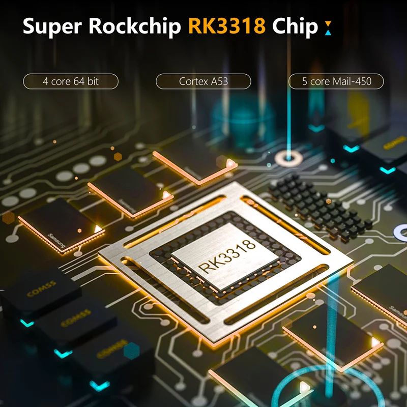 Приставка Смарт-ТВ RK3318 Android 128 4 ядра HD 6K + 32/64/2 ГБ | Электроника