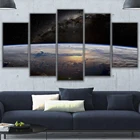 5 панелей Космос Вселенная планеты пейзаж картины плакаты настенное искусство домашний декор холст HD картины декор для гостиной