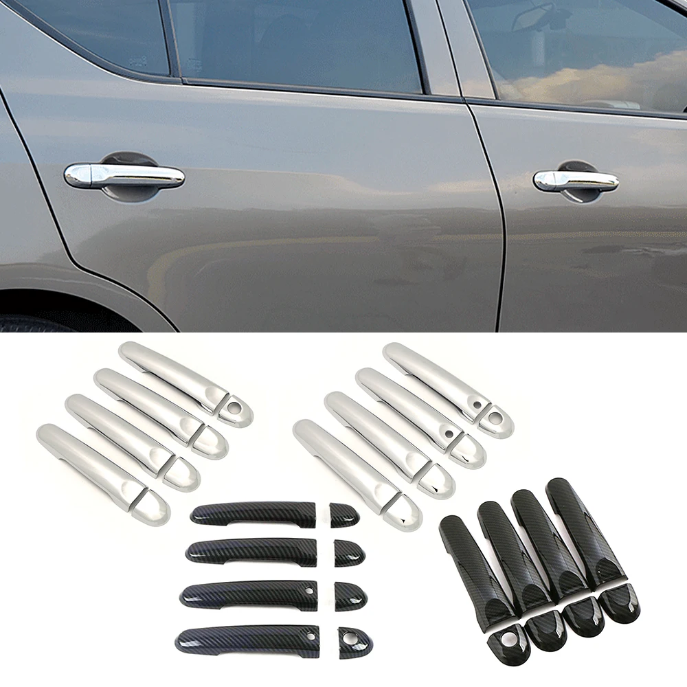 

For Nissan March Micra Note Versa Tiida Cube 2011-2019 Carbon Fiber Color Modify Chrome Door Handle Cover Trim Protection