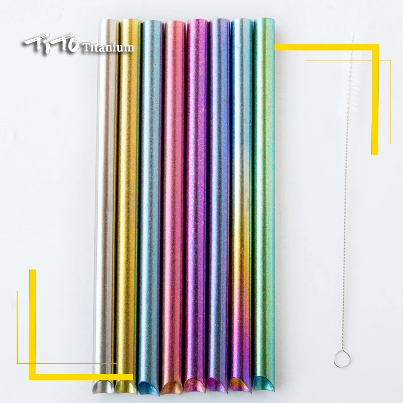 Трубочки Тито из чистого титана портативные соломинки титанового сплава