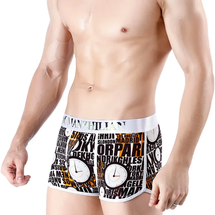 

Cuecas Boxer Masculina Men's Ice Silk Printed Arrow Pants Trendy Sport Breathable Comfortable Youth Shorts Bermuda Masculina New