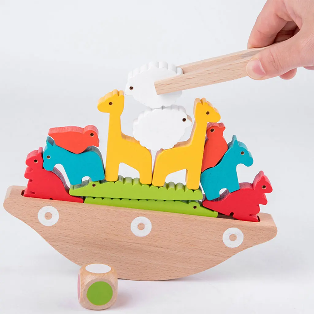 

Cute Wooden Animal Balance Game Fun Puzzle Game Toy for Christmas Birthday Gifts Preschool Family