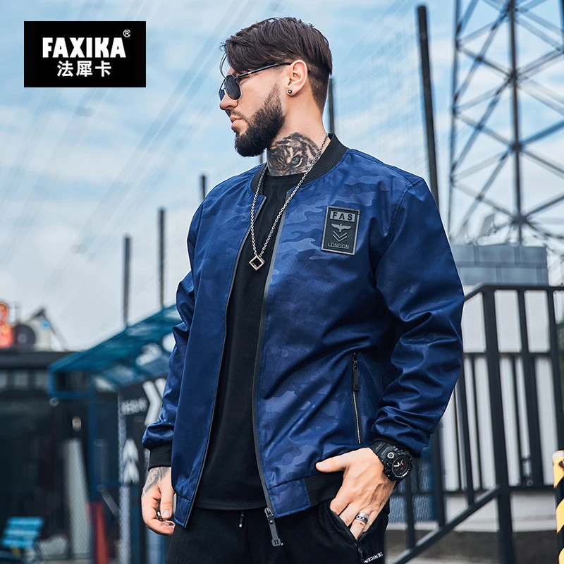 FAXIKA REABD antes de comprar Мужская одежда больших размеров Черная куртка осенний