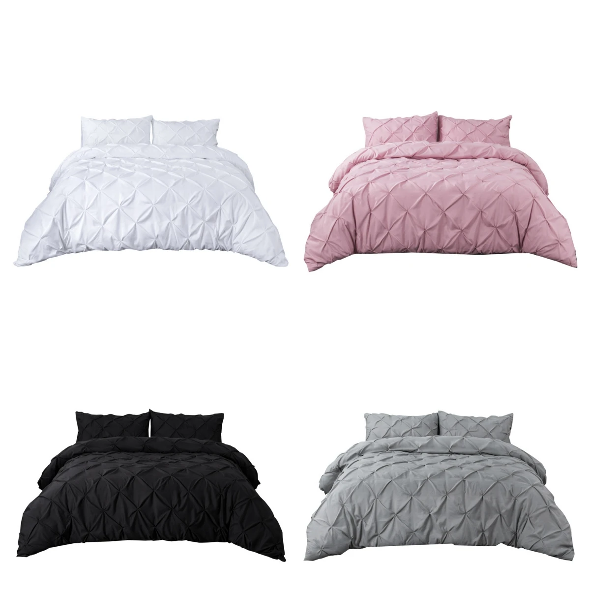 

White Dovet Cover Set Pinch 2/3pcs Twin/queen/king Size Bedclothes Bedding Sets Luxury Home Hotel Use(no Filling No Sheet)