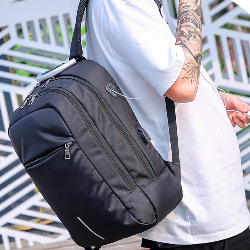 Легкая сумка для хранения с usb зарядным портом и отверстием наушников замком на