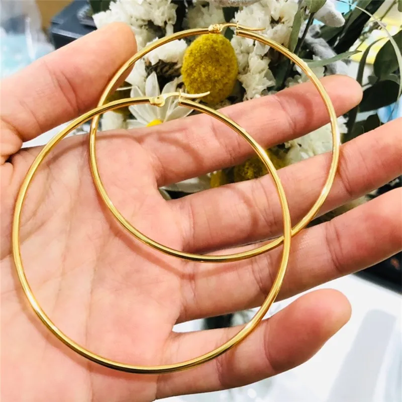 

Exaggerated Large Hoop Earrings For Women Stainless Steel Vintage Earrings Rock Punk Jewelry For Girls Gifts Promotion Wholesale