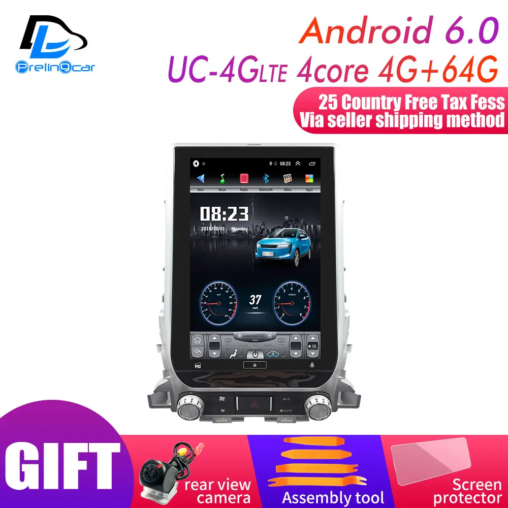 13.8 UC-4G DSP 4G64G 13,8 дюймов 4G Lte 64G вертикальный экран android Мультимедиа Видео Радио плеер для Toyota LAND CRUISER 18 лет навигации стерео - Цвет: 13.8 UC-4G DSP 4G64G