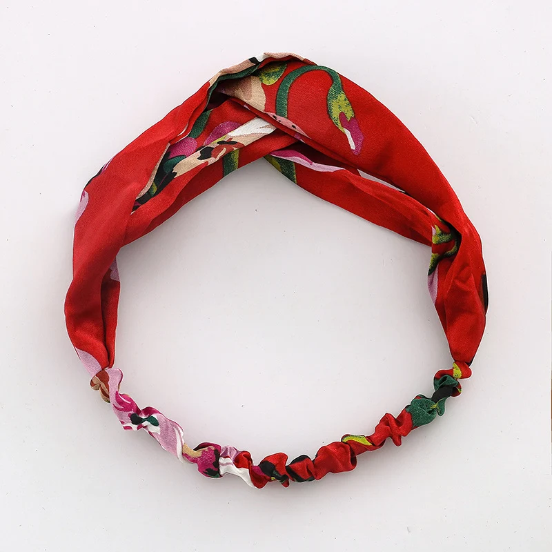 

Fashion Women Girls Summer Bohemian Hair Bands Print Headbands Vintage Cross Turban Bandage Bandanas HairBands Hair Accessories