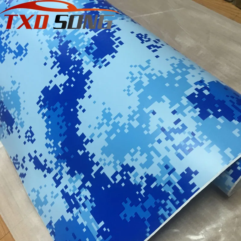 50*200 см синяя цифровая камуфляжная пленка для обертывания с воздушными