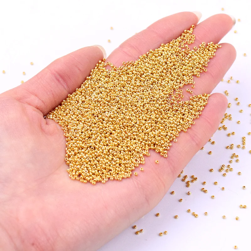 

Golden 15/0 Japanese Seedbeads 1.5mm Uniform Metallic Bronze Round Spacer Glass Beads For DIY Jewelry Making Garments Accessory
