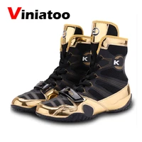 new professional men boxing shoes gold red light weight wrestling shoes breathable sneakers men quality boxing sneakers brand