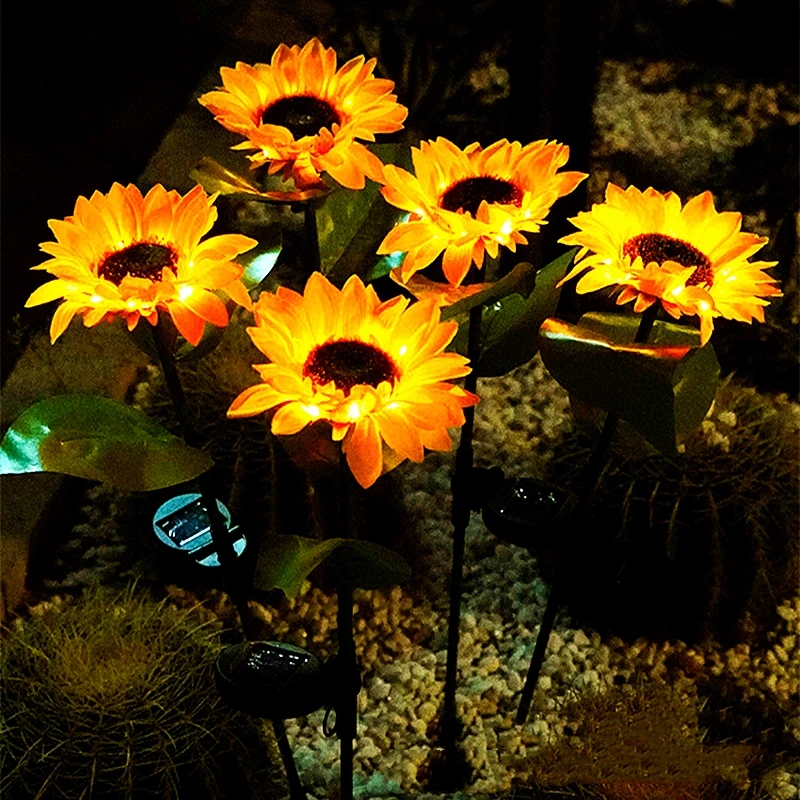 

Solar LED Light Outdoor Waterproof Sunflower Lawn Lamp Courtyard Villa Buried Landscape Lights Garden Decoration Lamp