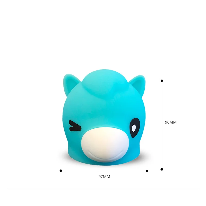 

LED Pony USB Nightlight Cute Cartoon Silicone Seven Color Nightlight Children's Bedroom Decoration Gift Remote Control