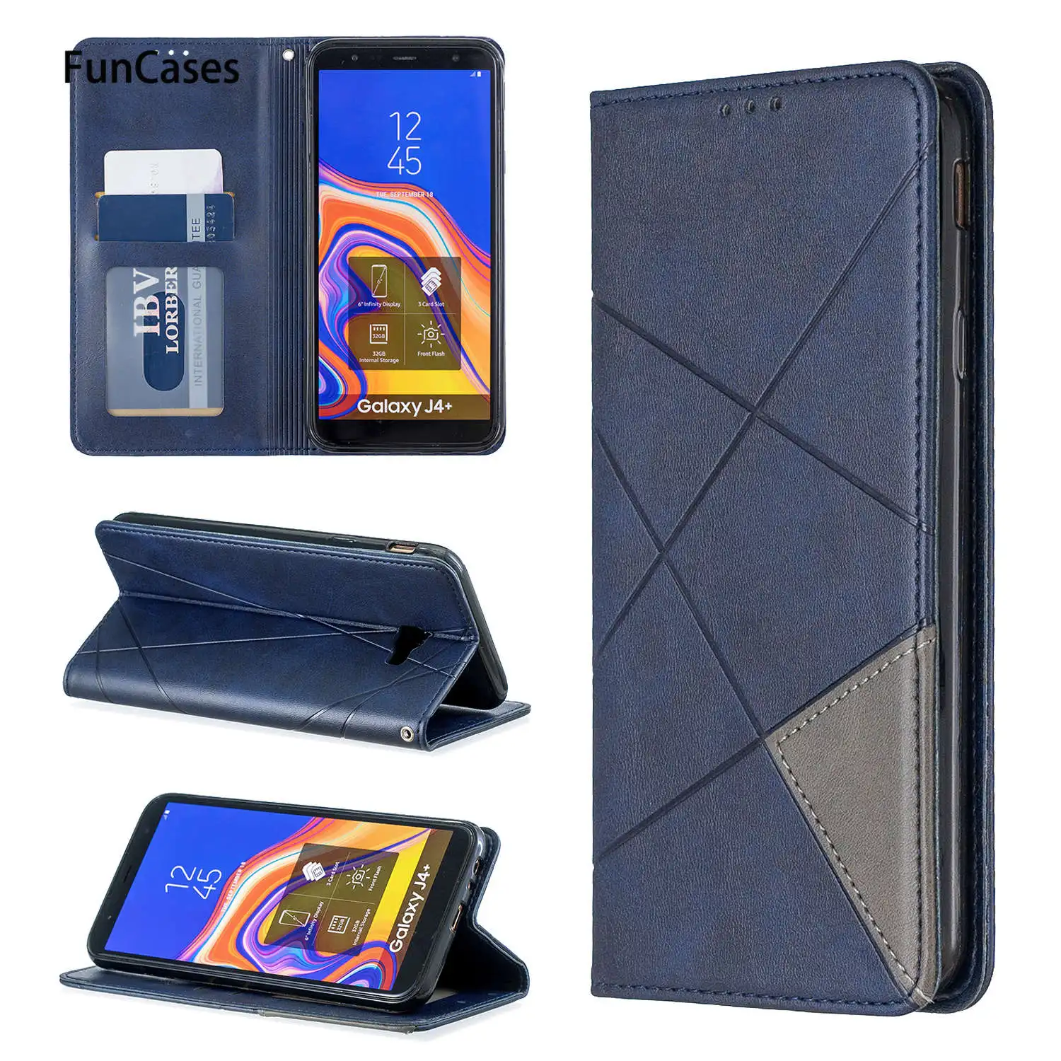 Чехлы для телефонов etui samsung J6 Plus с бриллиантами чехлы Galaxy hoesje Premium + J4 откидной