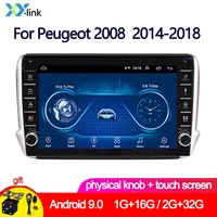 10 1 inch android 9 0 knob touch car multimedia dvd player gps for peugeot 2008 208 series 2012 2018 car radio rearview camera