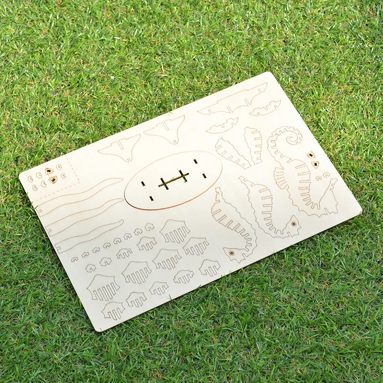 Лазерная резка птицы кошки искусственная кожа 3D деревянная головоломка Сборная