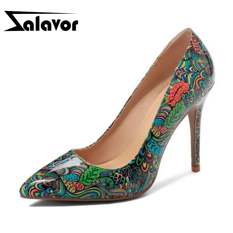 ZALAVOR 2020 Women Pumps High Heel Shoes Woman Spring Party Sexy Print Pointed Toe Wedding Footwear Size 34-43 | Обувь