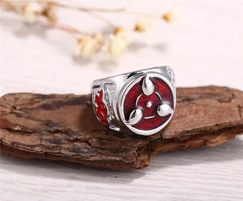 

Anime Naruto Sharingan Akatsuki Rings Uchiha Sasuke Itachi Rinnegan Mangikiu Shalingan Metal Ring Cosplay Accessories Figure