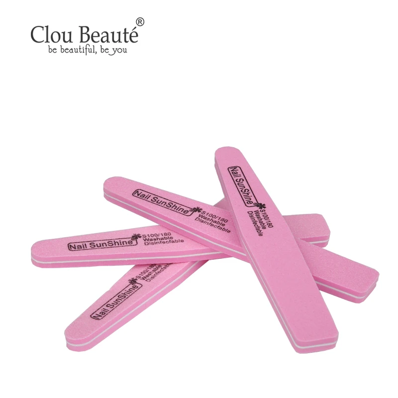 Пилка для ногтей Clou Beaute розовая губка полировки инструменты маникюра|Кисти