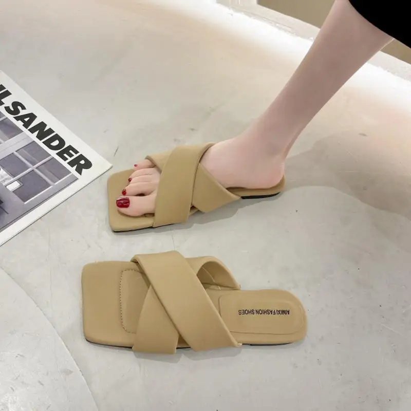 

Summer Slippers for Women Casual Shoes Woman Flats Sliders Shoes Women's Slippers for Summer 2021 Designer Slides Woman Heels 39