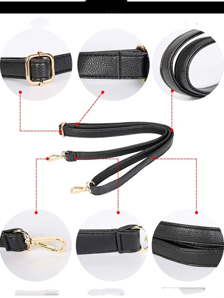 Women's Bag With Accessories Wide Single Shoulder Slant Span Bag Belt Backpack Accessories With Leather Belt
