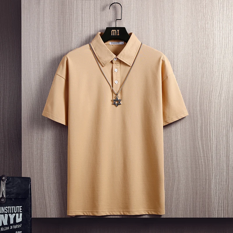 

Summer Fashion Casual 2021 Men's Trend Polo Shirt Summer Cotton Men's Short Sleeve Lapel Men's Breathable T-shirt