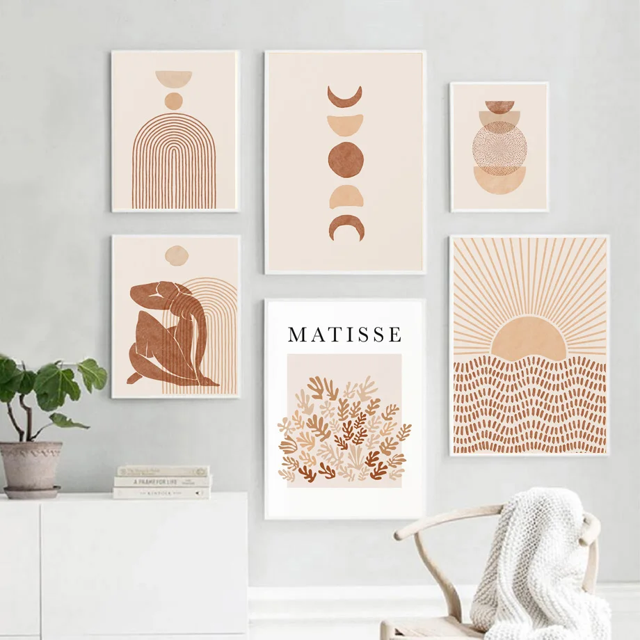 

Wall Art Canvas Painting Anime Pictures for Room Home Decor Abstract Girl Leaf Sun Moon Matisse Flower Nordic Posters and Prints