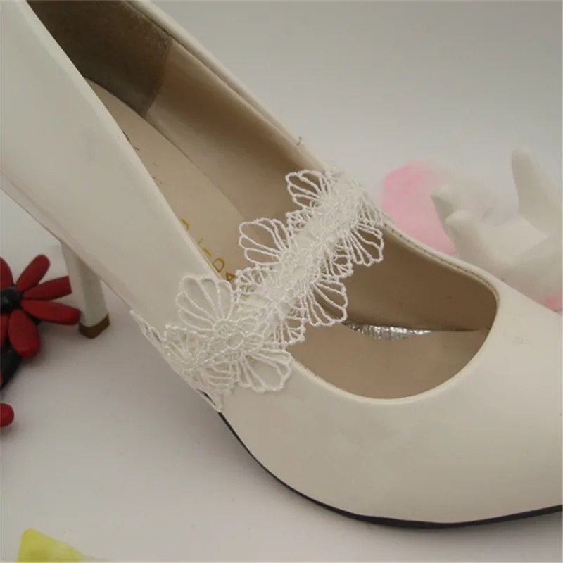 1 пара Туфли на высоком каблуке с кружевом Кружевные туфли цветочным узором Цвет