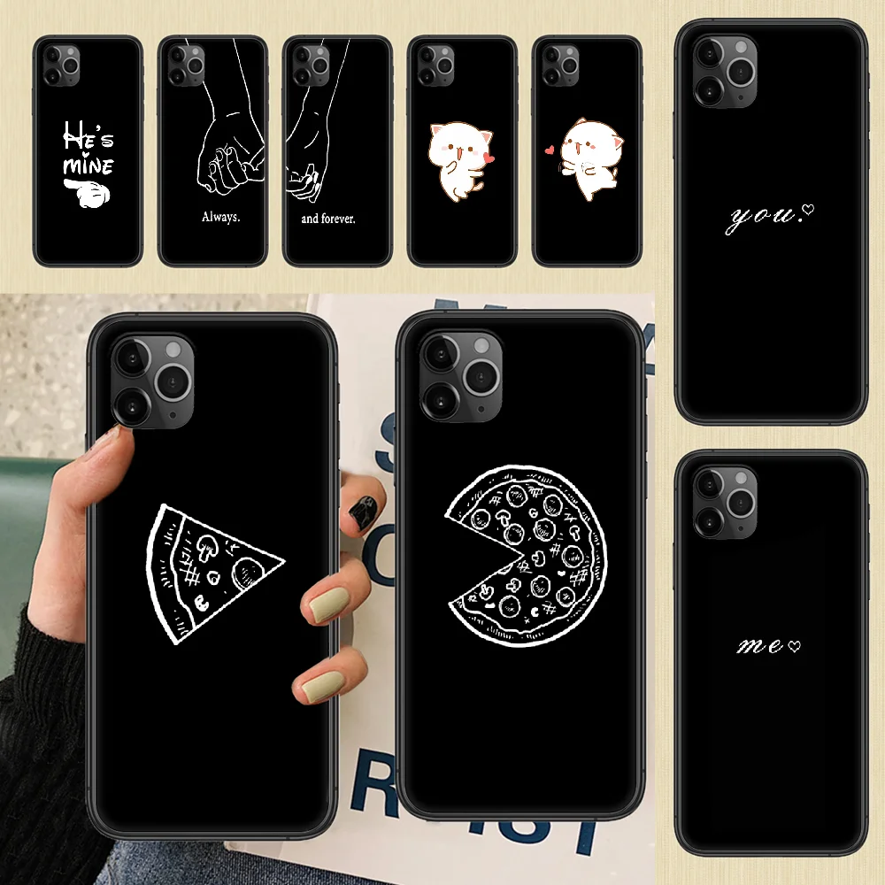 Чехол для телефона с надписью Best Friends Черный Модный чехол из ТПУ iphone 5 5s se 2 6 6s 7 8 12